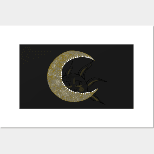 Sun and moon minimalistic design celestial Posters and Art